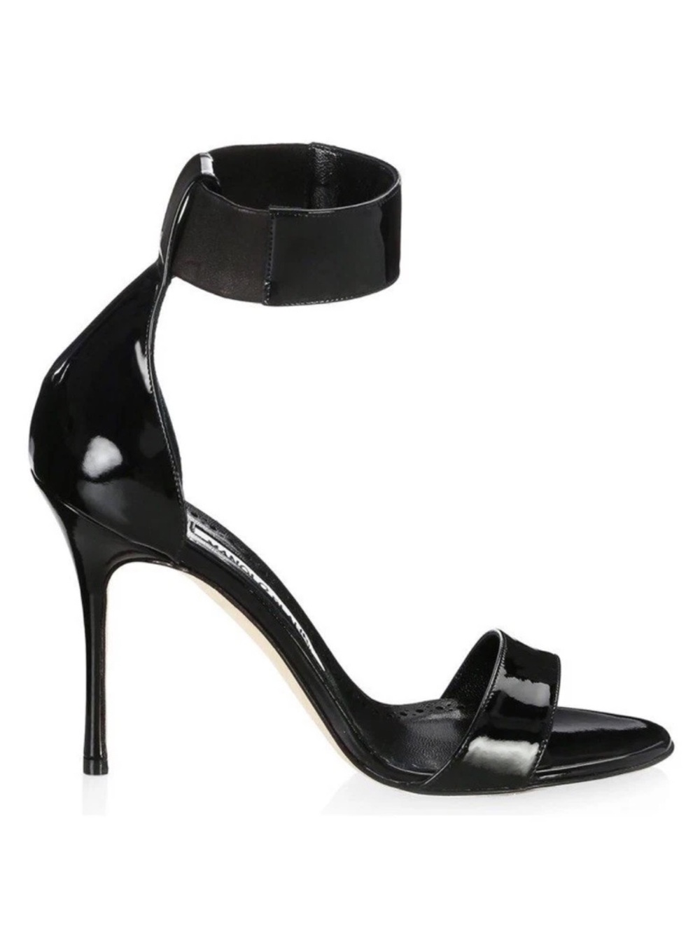 Manolo Blahnik Loma Black Patent Leather Strappy Heel Heel EU 38.5 - Picture 13 of 13